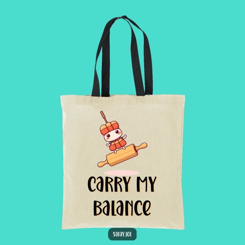 Funny Satay Skewer Rolling Pin Tote Bag - Carry Your Balance Act
