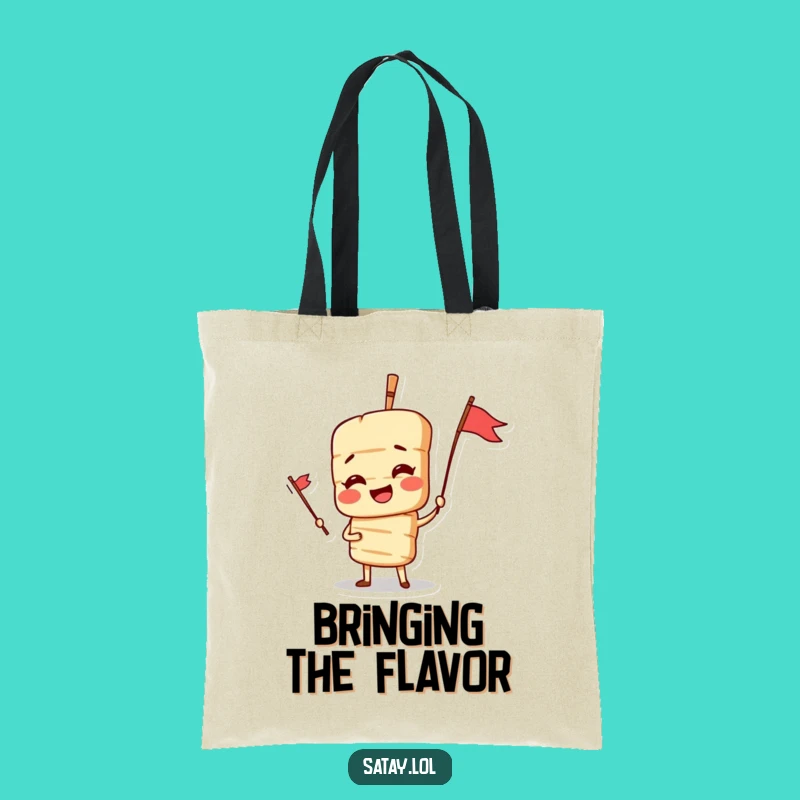 Funny Satay Skewer Tote Bag - Dramatic Pose Carryall, Grill Master Gift