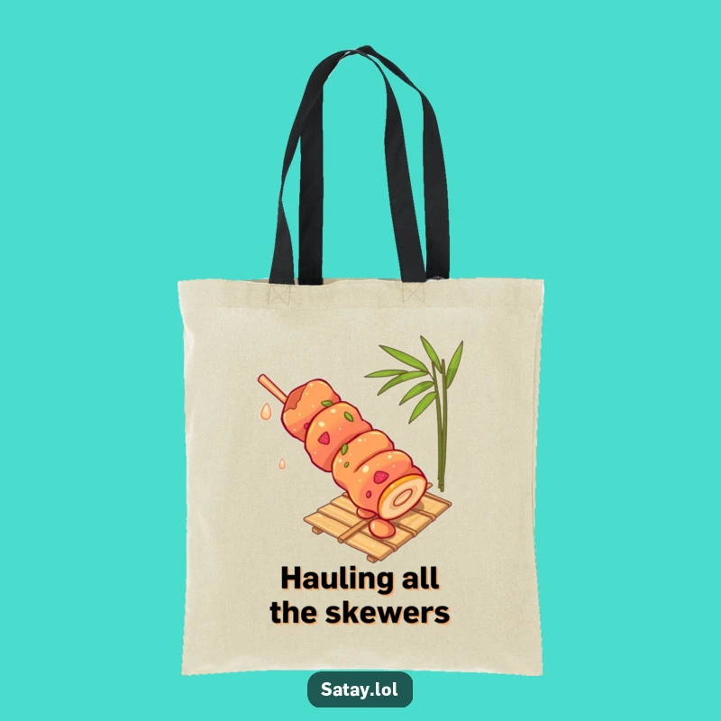 Funny Satay Skewer Tote Bag: Carry Your Laughs with this Hilarious Bag