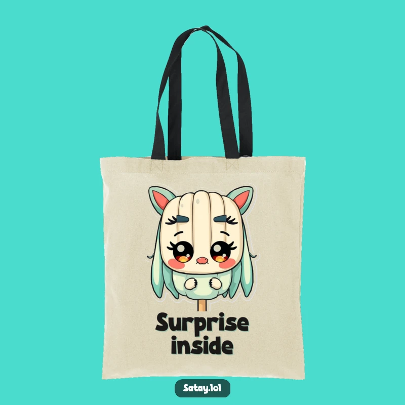 Funny Satay Skewer Surprised Tote Bag - Skewer Character Reaction Gift